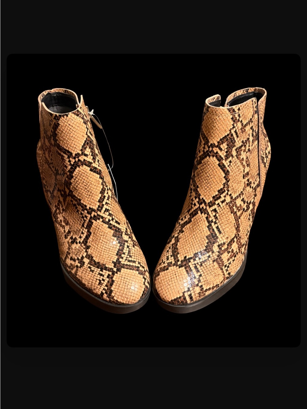 Kenneth Cole Justin Platform Lug Chelsea Snake-Print Ankle Booties